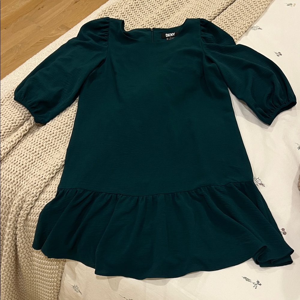 DKNY Kids Teal Ruffle Dress